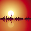 Berlin Skyline - Sonnenuntergang
