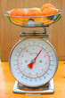 Kitchen scales with fruit