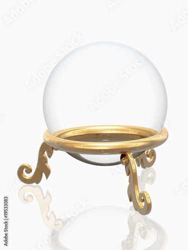 Illustration: 3d Render of a crystal ball. 3d Render of a crystal ball.
