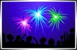 fire works and people celebration to the party