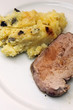 Roti de veau basse température, purée aux truffes
