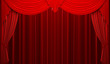 Red velvet curtain opening scene