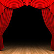 Red velvet curtain opening scene Red velvet curtain opening scene