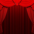 Red velvet curtain opening scene