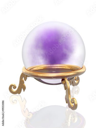Photo: 3d Render of a crystal ball with mystic purple mist. 3d Render of a crystal ball with mystic purple mist.