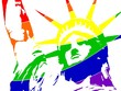 Sticker - Wallpaper - Statue de la Liberté - Rainbow
