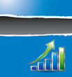 bar graph blue ripped template