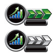 bar graph green and white arrow nameplate banners