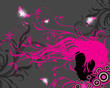 Girl silhouette with floral ornaments Girl silhouette with floral ornaments