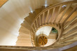 Spiraling wooden staircase