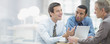Businessmen having meeting in office