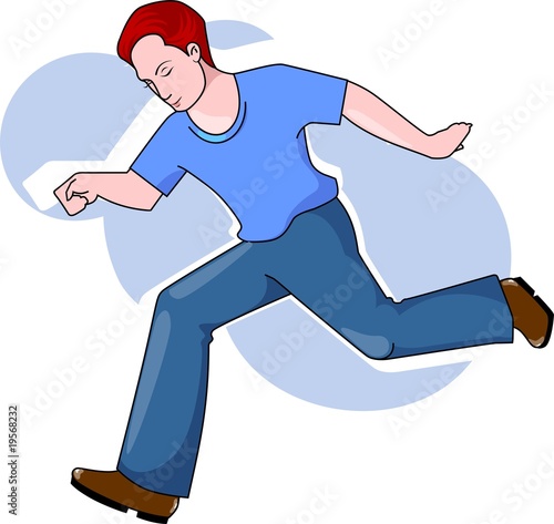 Illustration: Illustration of boy running to the exercise Illustration of boy running to the exercise