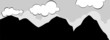 Illustration of a cliff of blue mountain with clouds