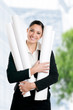 Satisfied young woman architect