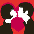 Kiss, couple. Illustration of a Valentine's Day Kiss, couple. Illustration of a Valentine's Day
