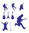 silhouette of Guitar and guitarist vector illustration silhouette of Guitar and guitarist vector illustration