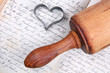 Baking recipe and rolling pin