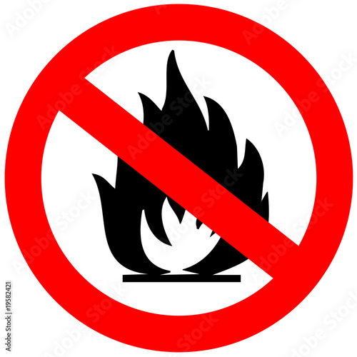 Illustration: No fire allowed sign No fire allowed sign