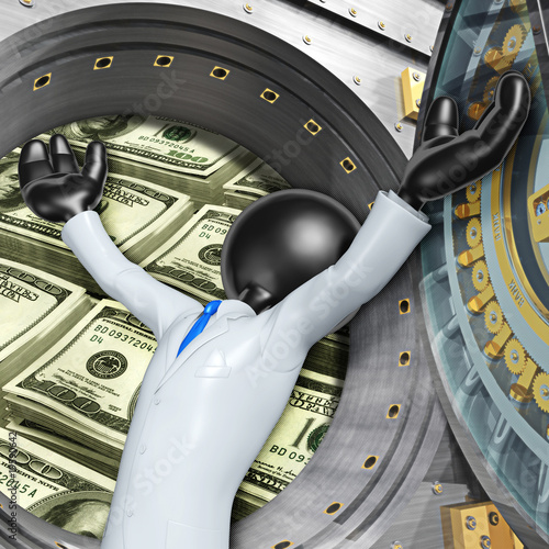 Illustration: 3D Businessman With Money 3D Businessman With Money