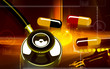 Illustration of a stethoscope and tablets on a paper
