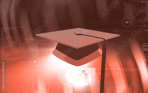 Illustration: Illustration of a ceremonial hat in education Illustration of a ceremonial hat in education