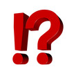 3d red exclamation amd question mark 3d red exclamation amd question mark