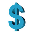 3D blue dollar symbol 3D blue dollar symbol