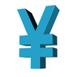 3D Blue Yen Symbol 3D Blue Yen Symbol
