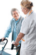 Senior woman with her caregiver