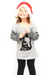 Girl with Santa Claus hat