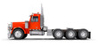 Details der Fotografie Seitenansicht des roten schweren Lkw