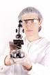 Scientist witch Microscope