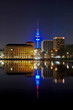 Heinrich-Herz-Turm beleuchtet