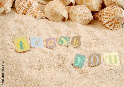 Photo: thank you on sand thank you on sand