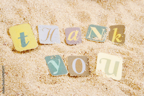 Photo: thank you on sand thank you on sand
