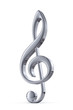 Silver treble clef - 3d render Silver treble clef - 3d render