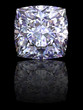 Square diamond on glossy black background Square diamond on glossy black background