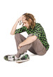 young dreadlock man sit isolated young dreadlock man sit isolated