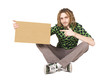 young dreadlock man with plate isolated young dreadlock man with plate isolated