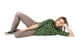 young dreadlock man lie isolated young dreadlock man lie isolated