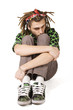 young dreadlock man sit isolated young dreadlock man sit isolated
