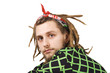 portrait of young dreadlock man isolated portrait of young dreadlock man isolated