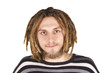 portrait of young dreadlock man isolated portrait of young dreadlock man isolated