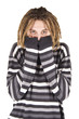 portrait of young dreadlock man isolated portrait of young dreadlock man isolated