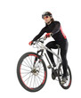 Foto: cyclist on the white background cyclist on the white background