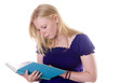 Photo: Blonde student studying Blonde student studying