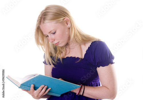 Photo: Blonde student studying Blonde student studying