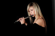 Portrait of a woman playing transverse flute