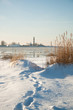 Footpath to lighthouse in deep snow Footpath to lighthouse in deep snow