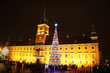 Castle Square view at night in the old town, Warsaw